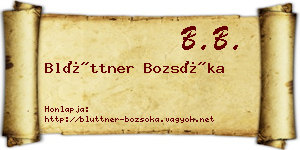 Blüttner Bozsóka névjegykártya